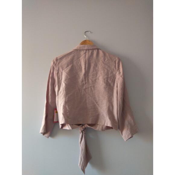 Vince Camuto Soft Pink Medium Open Tie Front Cardigan Blazer Pastel Fall Spring - Picture 6 of 10